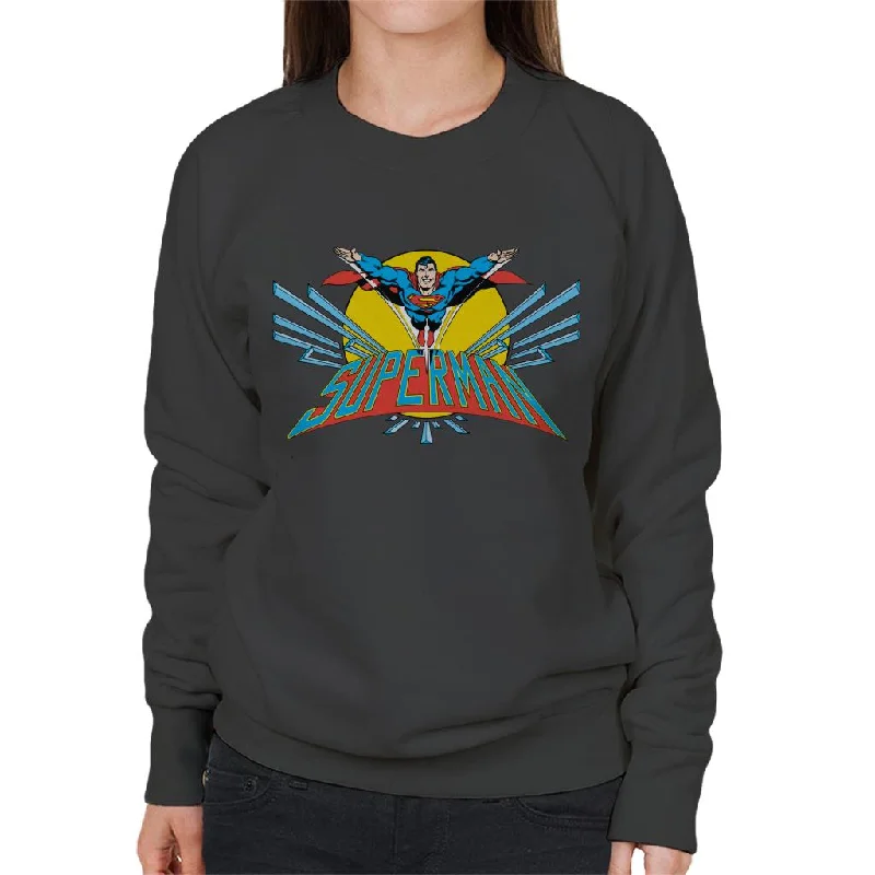 Superman Flying Past The Sun Women's Sweatshirt Printed Hoodies for Women