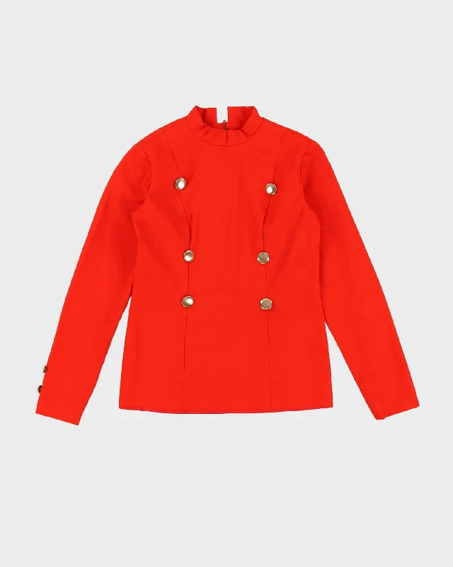Vintage 1960s Uniform Style Top - XXS Hoodie with Drawstrings