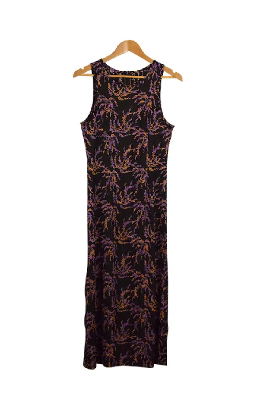 Purple and Orange Floral Print Dress High-end unclassified dresses