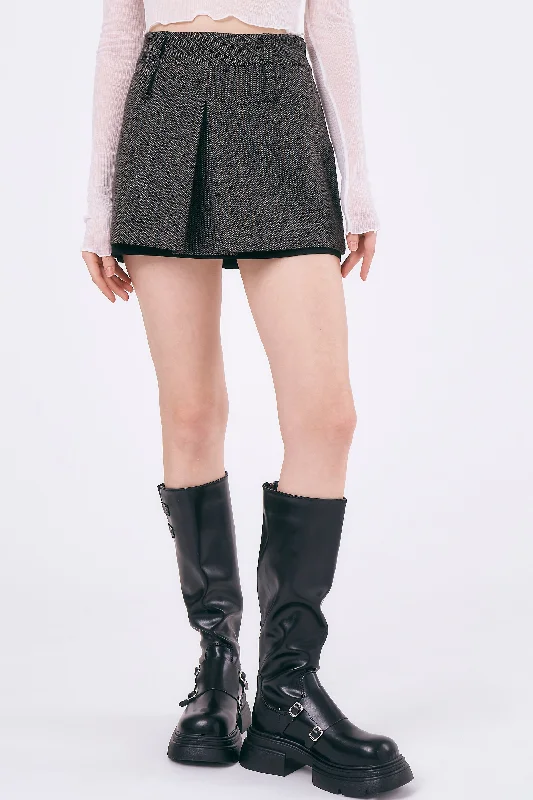 Mia Herringbone Mini Skirt