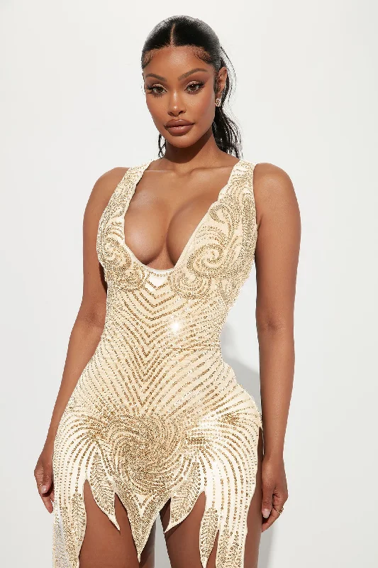 Avery Sequin Mini Dress - Gold