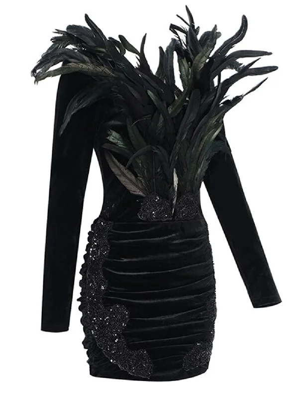 EVONE Feathers Mini Dress EVONE Feathers Mini Dress