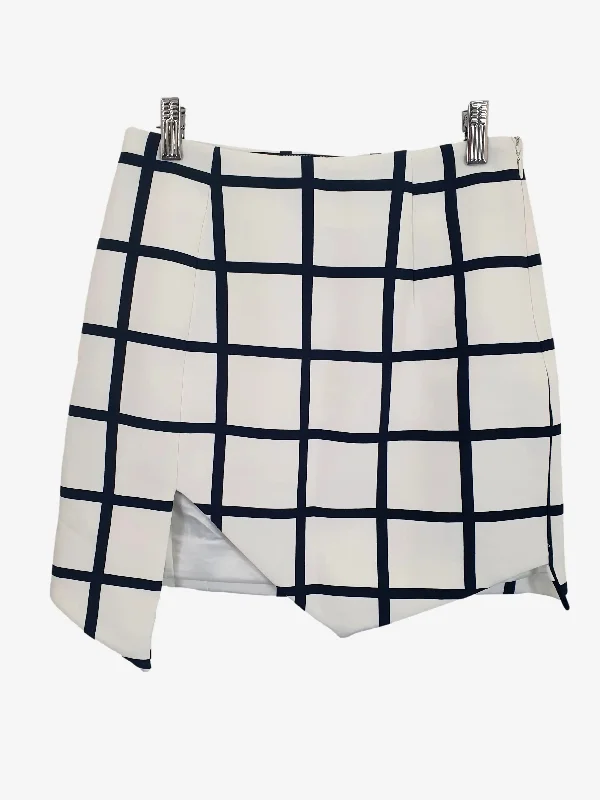 Finders Keepers Checkered Slit Mini Skirt Size S