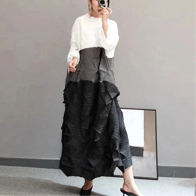 Pleated Colorblock Maxi Dress | Ruched Maxi Dress Satin maxi dresses
