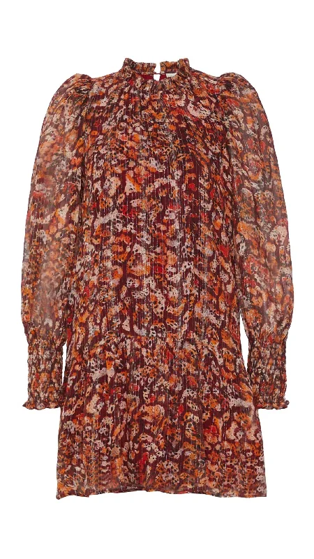 Women's Irena Long Sleeve Dress In Layered Leo Maxi Skirt Fashion