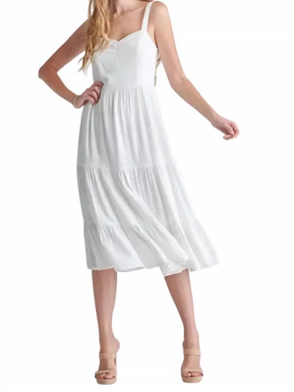 Runaway Midi Dress In White Knit Midi Skirt